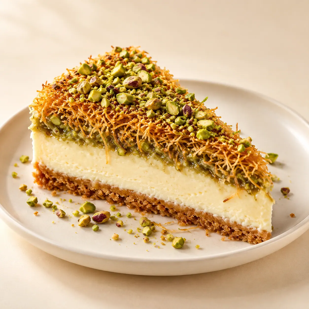 Kunafa Pistachio Cheesecake — AI illustration