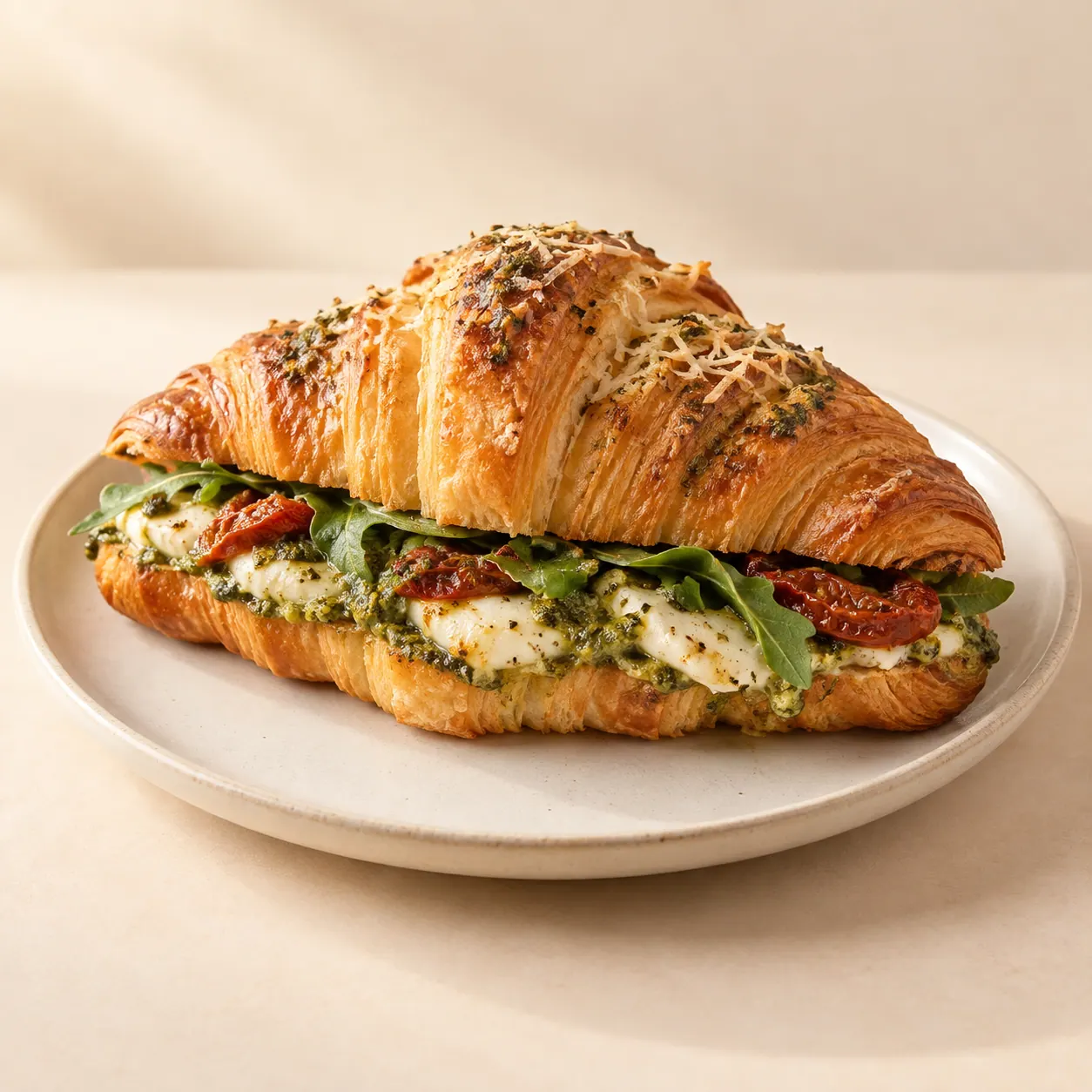 Pesto Croissant - AI illustration