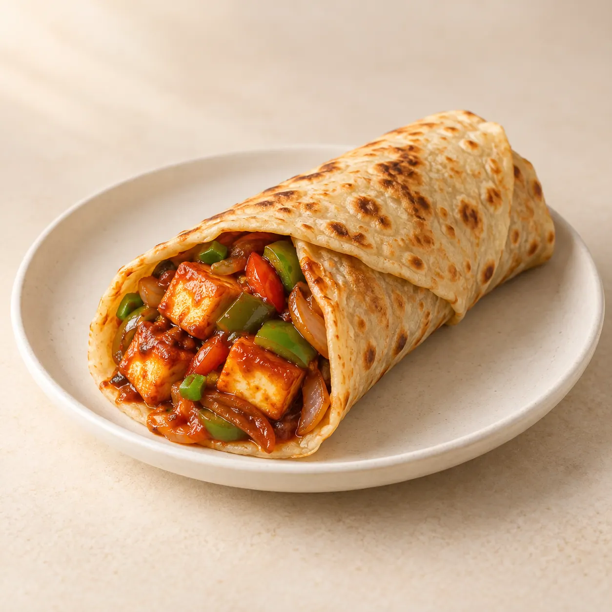 Chilli Paneer Roll - AI illustration