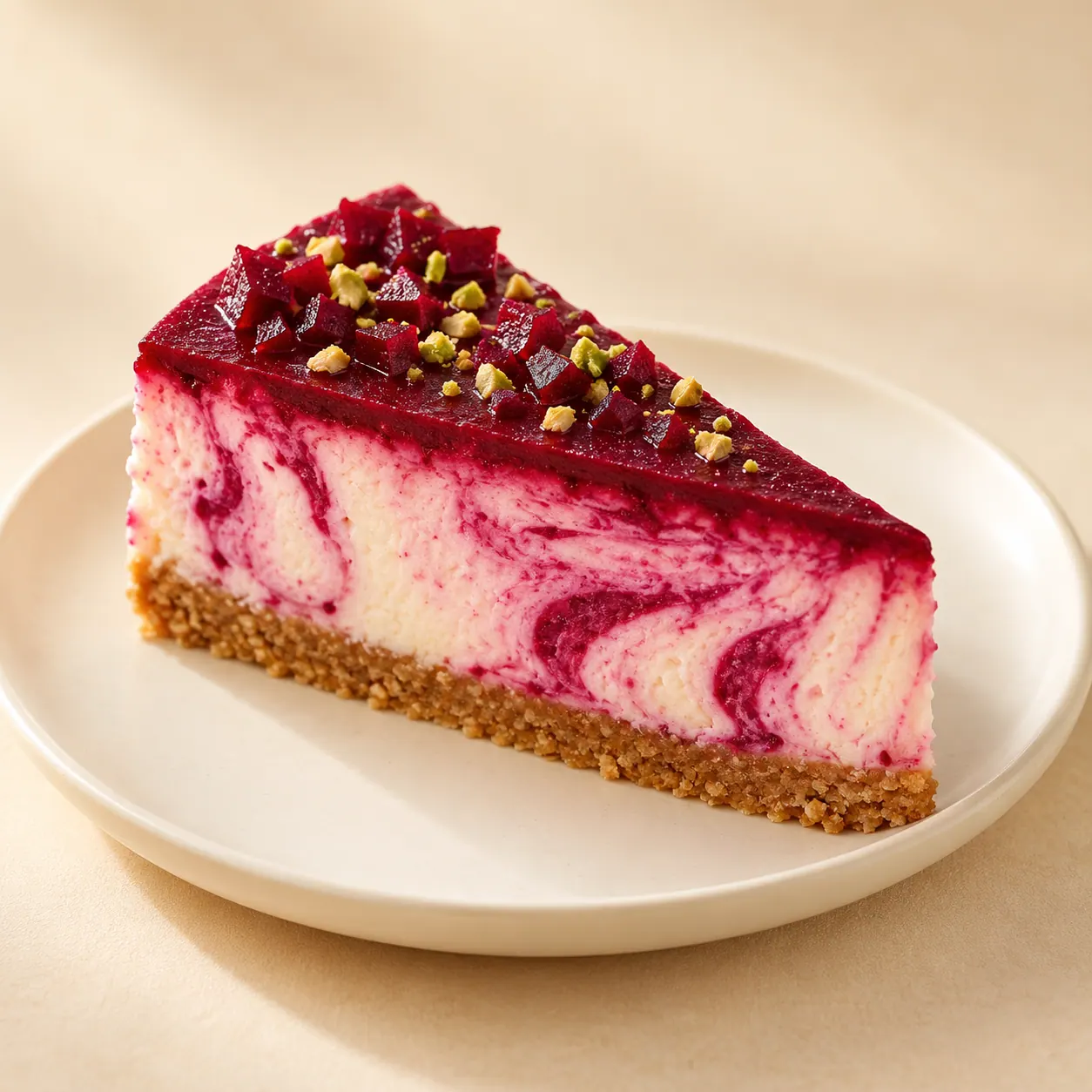 Beetroot Cheesecake — AI illustration