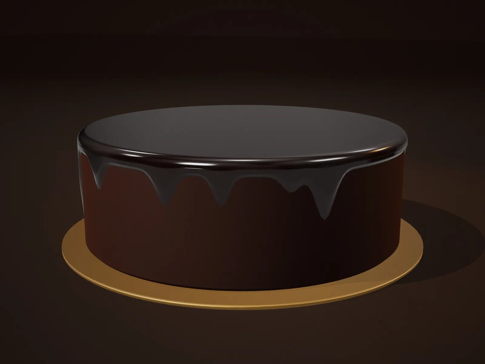 A chocolate entremet with a fresh mirror glaze