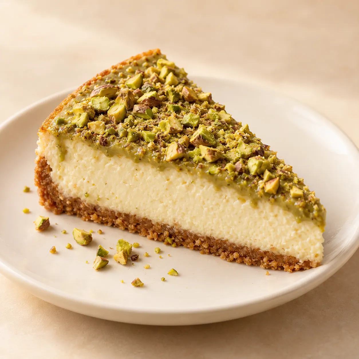 Pistachio Cheesecake — AI illustration