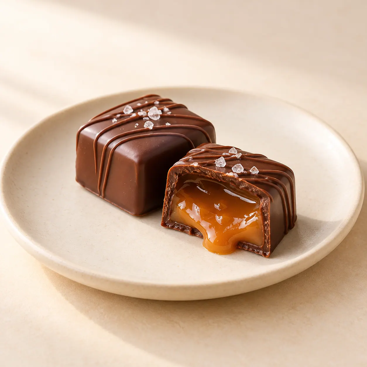 Salted Caramel Filled Chocolate - AI illustration