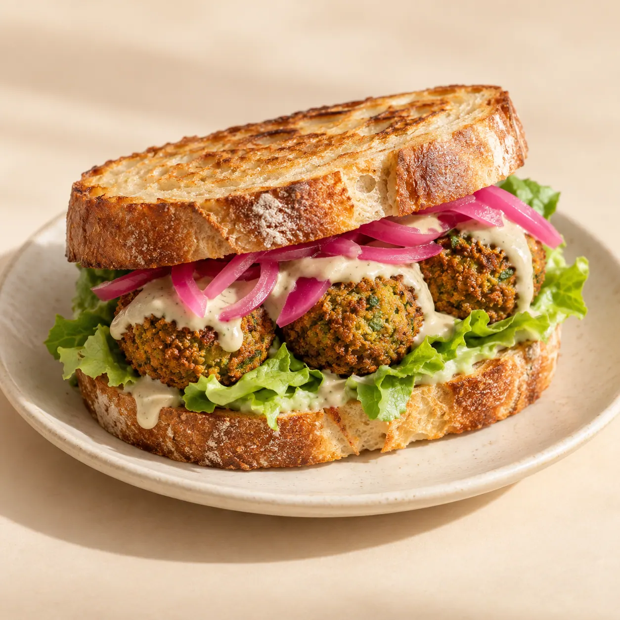 Falafel Sourdough Sandwich — AI illustration