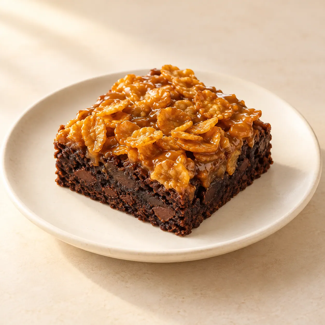 Caramel Cornflakes Brownie - AI illustration